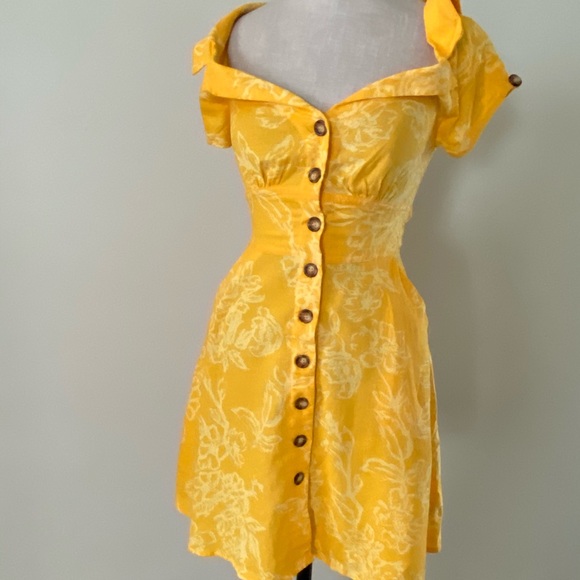 SOLD ❤️New Free People A Thing Called Love mini yellow - Picture 5 of 9